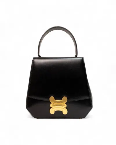 Celine Blazon Triomphe Hand Bag Black