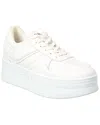 Celine Block Leather Platform Sneaker In White