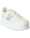 Celine Block Leather Platform Sneaker In White