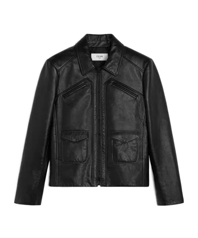 Celine Blouson In Lambskin In Black