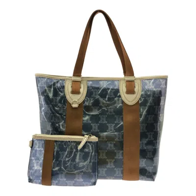 Pre-owned Celine Blue Brown Canvas Tote Bag ()