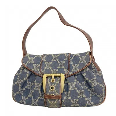 Pre-owned Celine Blue Brown Denim Handbag () In Multi