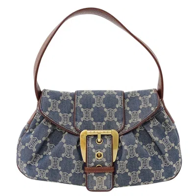 Pre-owned Celine Blue Brown Denim Shoulder Bag () In Multi