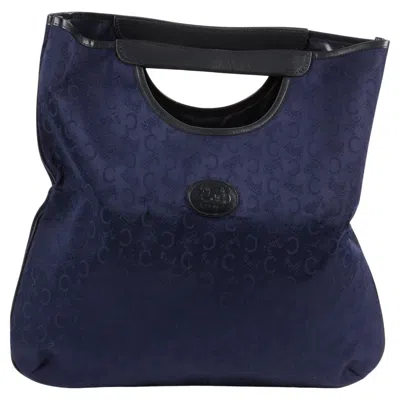 Pre-owned Celine Blue Caleche Canvas Tote Bag
