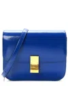 Celine Blue Calfskin Leather Medium Classic Box Flap Bag (authentic Pre-loved)