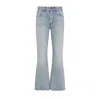 Celine Flared Leg Trousers With Front And Back Pockets In Blue