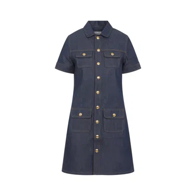 Celine Blue Cotton Mini Dress