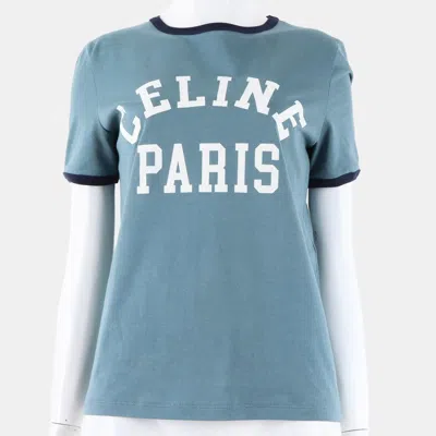 Pre-owned Celine Blue Cotton Short Sleeves Size M