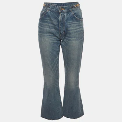 Pre-owned Celine Blue Denim Flared Jeans M/waist 29"