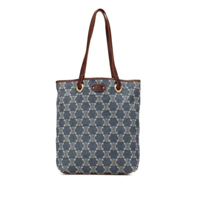 Pre-owned Celine Blue Denim Leather Shoulder Bag Tote Bag ()