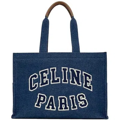 Pre-owned Celine Blue Denim Leather Tote Bag ()