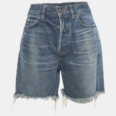 Pre-owned Celine Blue Denim Shorts M