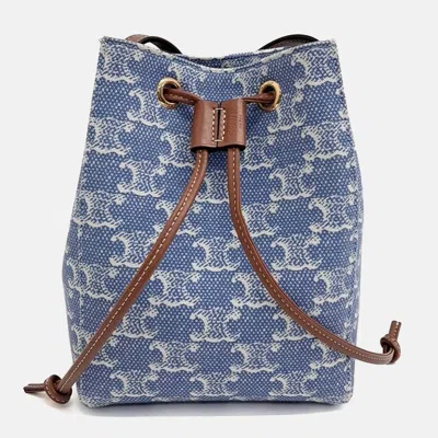 Pre-owned Celine Blue Denim Triumph Denim Micro Sailor