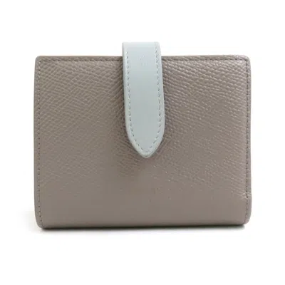 Pre-owned Celine Blue Gray Grayish Leather Wallet (bi-fold) () In Multi