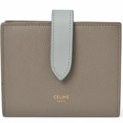 Pre-owned Celine Blue Gray Leather Wallet (bi-fold) () In Multi