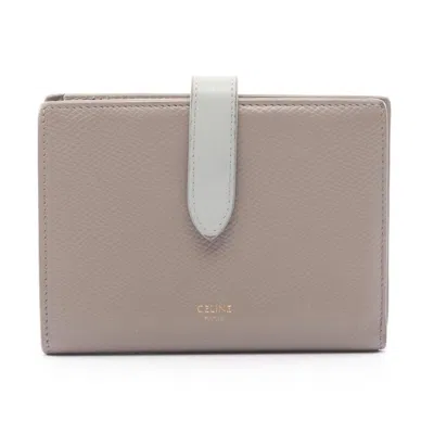 Pre-owned Celine Blue Gray Leather Wallet (bi-fold) () In Multi