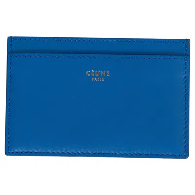 Pre-owned Celine Blue Leather Credit Card Holder Wallet