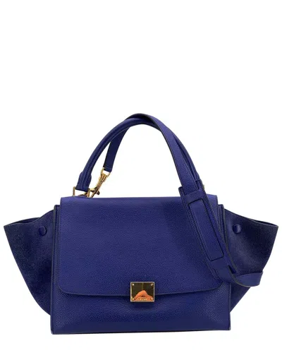 Pre-owned Celine Blue Leather Handbag Trapeze (authentic Pre-loved)