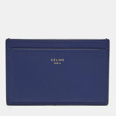 Pre-owned Celine Blue Leather Solo Card Holder