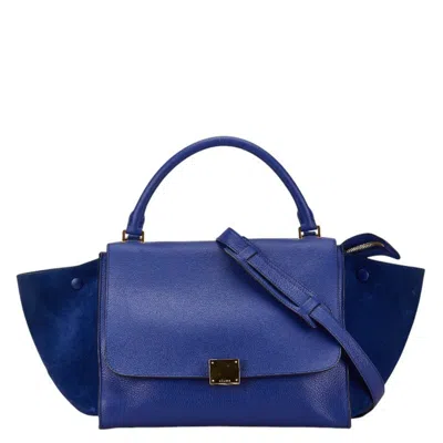 Pre-owned Celine Blue Leather Suede Handbag Shoulder Bag ()