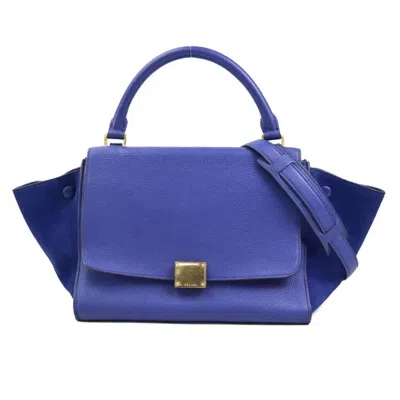 Pre-owned Celine Blue Leather Suede Handbag Shoulder Bag ()