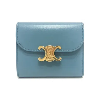Pre-owned Celine Blue Leather Wallet (tri-fold) ()