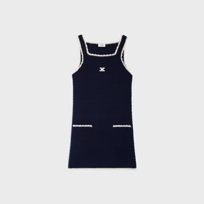 Celine Blue Mini Dress In Crochetcotton In Black
