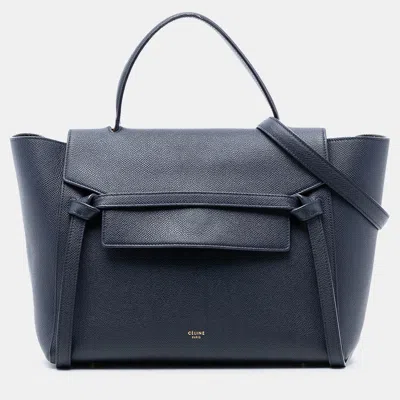 Pre-owned Celine Blue Mini Grained Calfskin Belt Bag