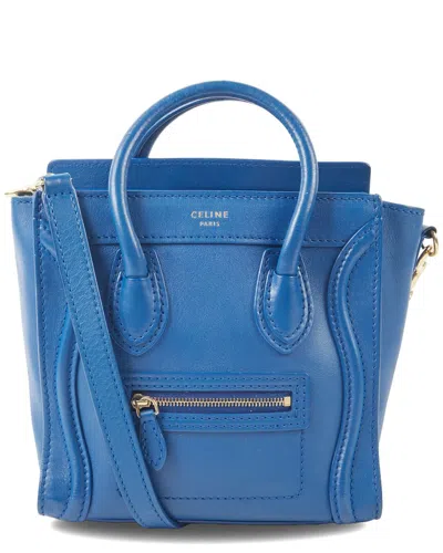 Celine Blue Smooth Leather Smooth Micro Luggage (authentic Pre-loved)