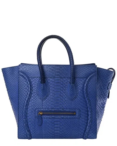 Celine Blue Snakeskin Mini Luggage (authentic Pre-loved)