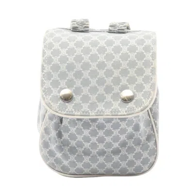 Pre-owned Celine Blue White Canvas Backpack Handbag () In Multi