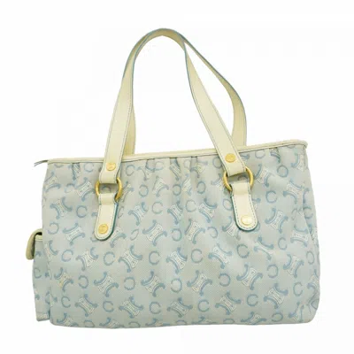 Pre-owned Celine Blue White Canvas Tote Bag () In Multi