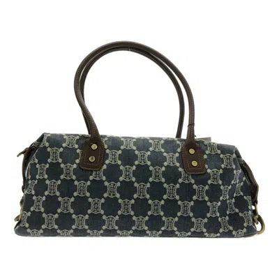 Pre-owned Celine Blue White Denim Handbag ()