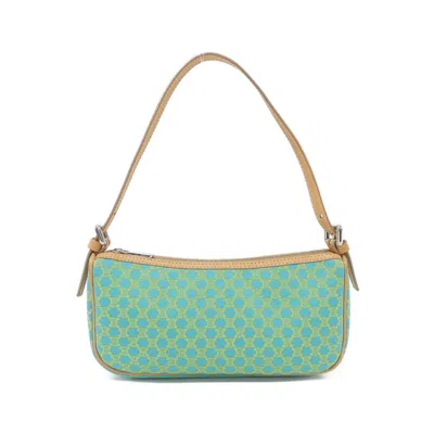 Pre-owned Celine Blue Yellow Canvas Handbag Shoulder Bag ()