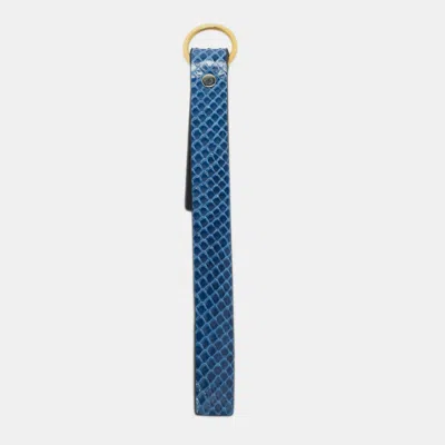 Pre-owned Celine Blue/black Snakeskin Key Chain