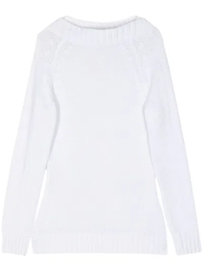 Pre-owned Celine Boat-neck Cotton Jumper In White