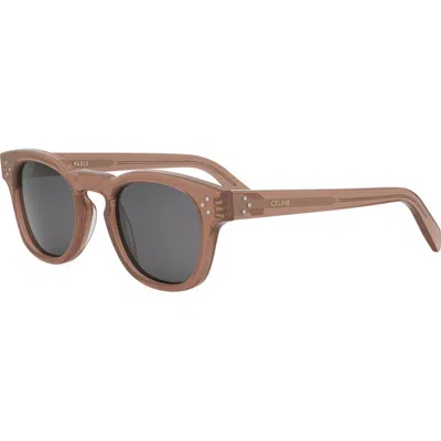 Celine Bold 3 Dots 49mm Square Sunglasses In Orange/smoke