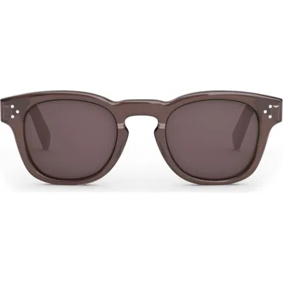 Celine Bold 3 Dots 49mm Square Sunglasses In Shiny Dark Brown/brown