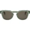 Celine 3 Dots Geometric Sunglasses, 49mm In Shiny Dark Green/brown