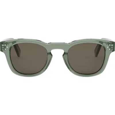 Celine Bold 3 Dots 49mm Square Sunglasses In Green
