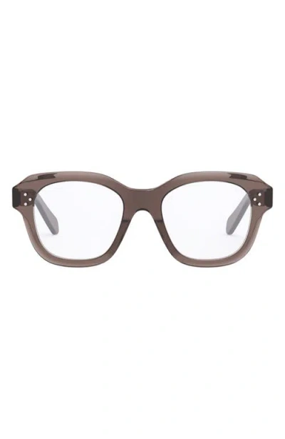 Celine Bold 3 Dots 50mm Butterfly Optical Glasses In Dark Brown/other