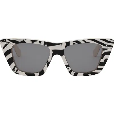 Celine Bold 3 Dots 51mm Cat Eye Sunglasses In Anml/brn