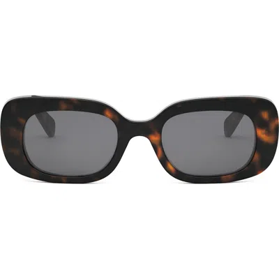 Celine Bold 3 Dots 51mm Rectangular Sunglasses In Brown