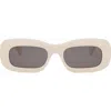 Celine Bold 3 Dots Acetate Rectangle Sunglasses In Ivory/smoke