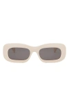 Celine Bold 3 Dots 51mm Rectangular Sunglasses In Ivory/smoke