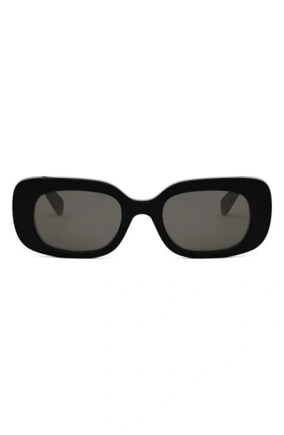 Celine Bold 3 Dots 51mm Rectangular Sunglasses In Black Smoke