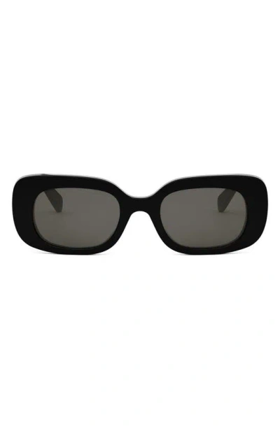 Celine Bold 3 Dots 51mm Rectangular Sunglasses In 01a - Black