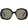 Celine Bold 3 Dots 53mm Round Sunglasses In Colored Havana/green