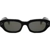 Celine Bold 3 Dots 54mm Geometric Sunglasses In Shiny Black/smoke