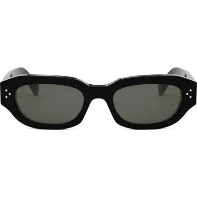 Celine Bold 3 Dots 54mm Geometric Sunglasses In Shiny Black/smoke